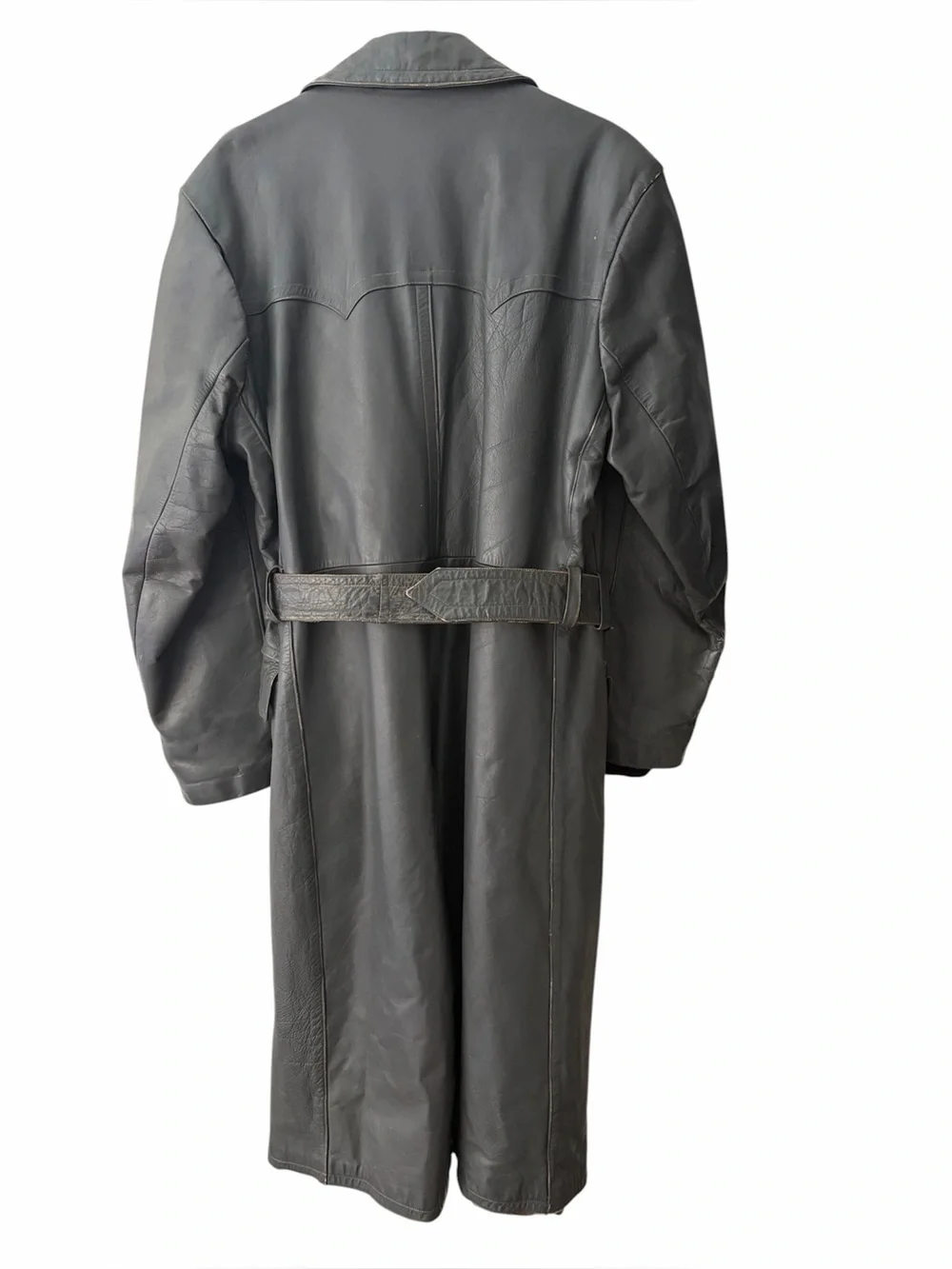 Rare German Leather Convertible Motorcycle Trench Coat WWII Era? Astor Hardware